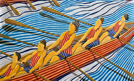 L'équipe d'aviron, oeuvre du peintre Javier Ortas