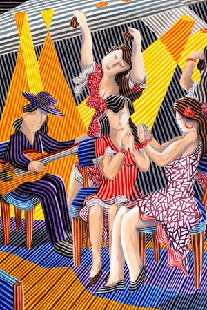 Scène flamenco peinture de Javier Ortas